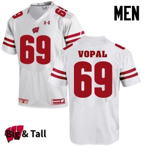 Men's Wisconsin Badgers NCAA #69 Aaron Vopal White Authentic Under Armour Big & Tall Stitched College Football Jersey OQ31X67SV